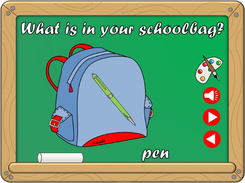 What is in your schoolbag? pen